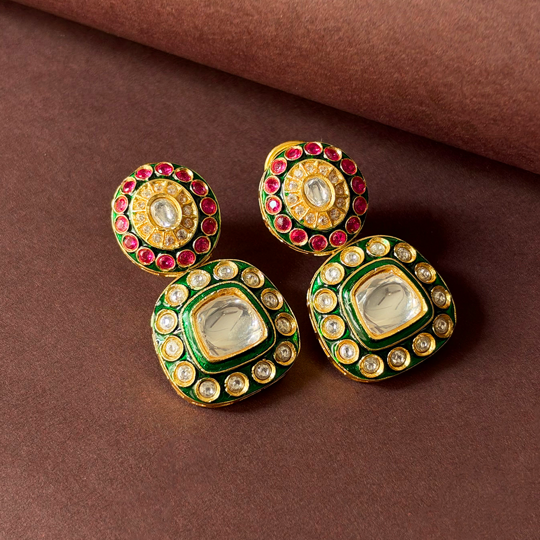Rajwada Kundan Drops