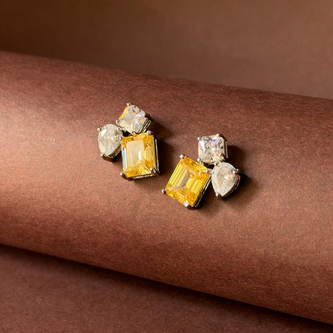 Solene Citrine Studs