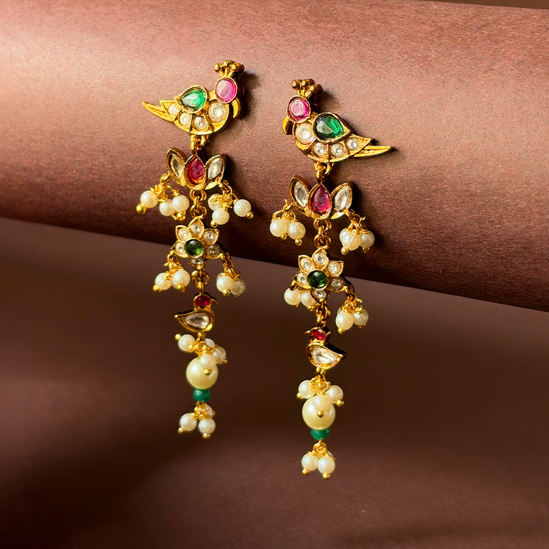 Mor Pankh Pearl Danglers
