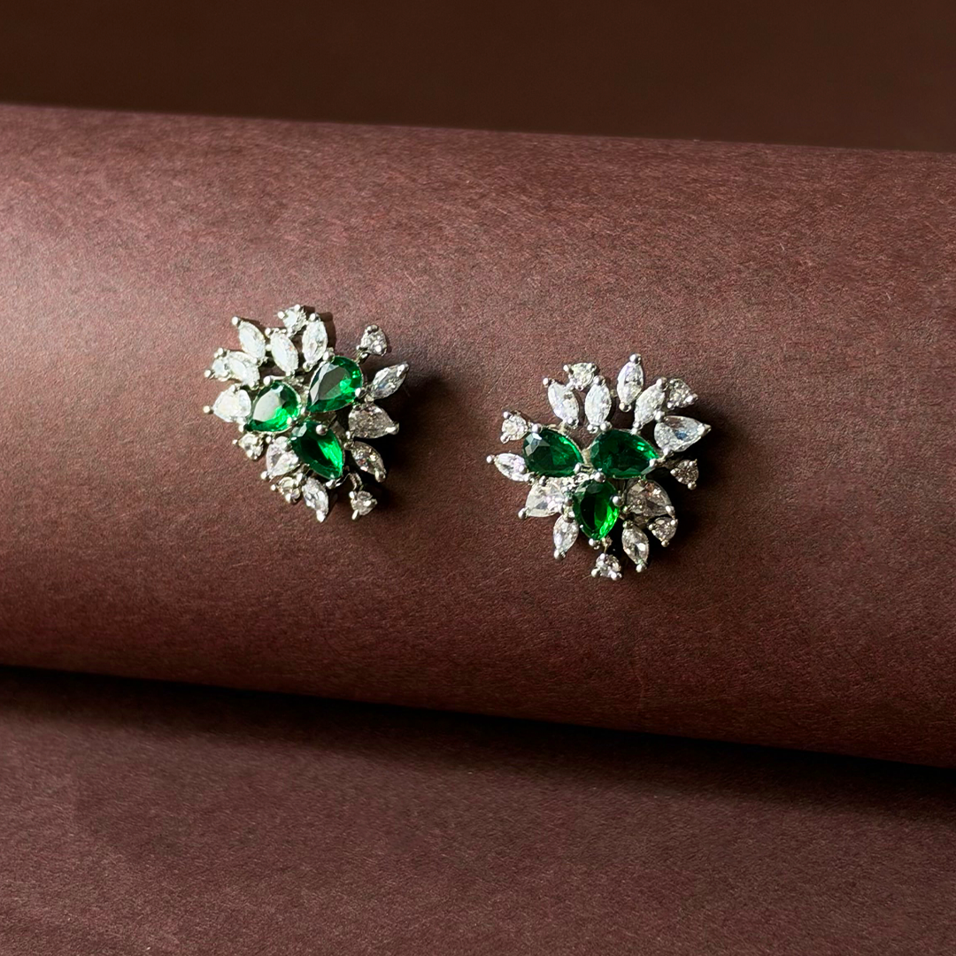 Zuri Emerald Bloom Studs